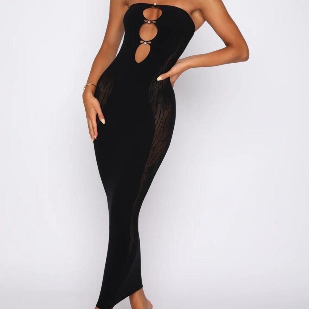 White Fox Body Con Poster Girl Dress